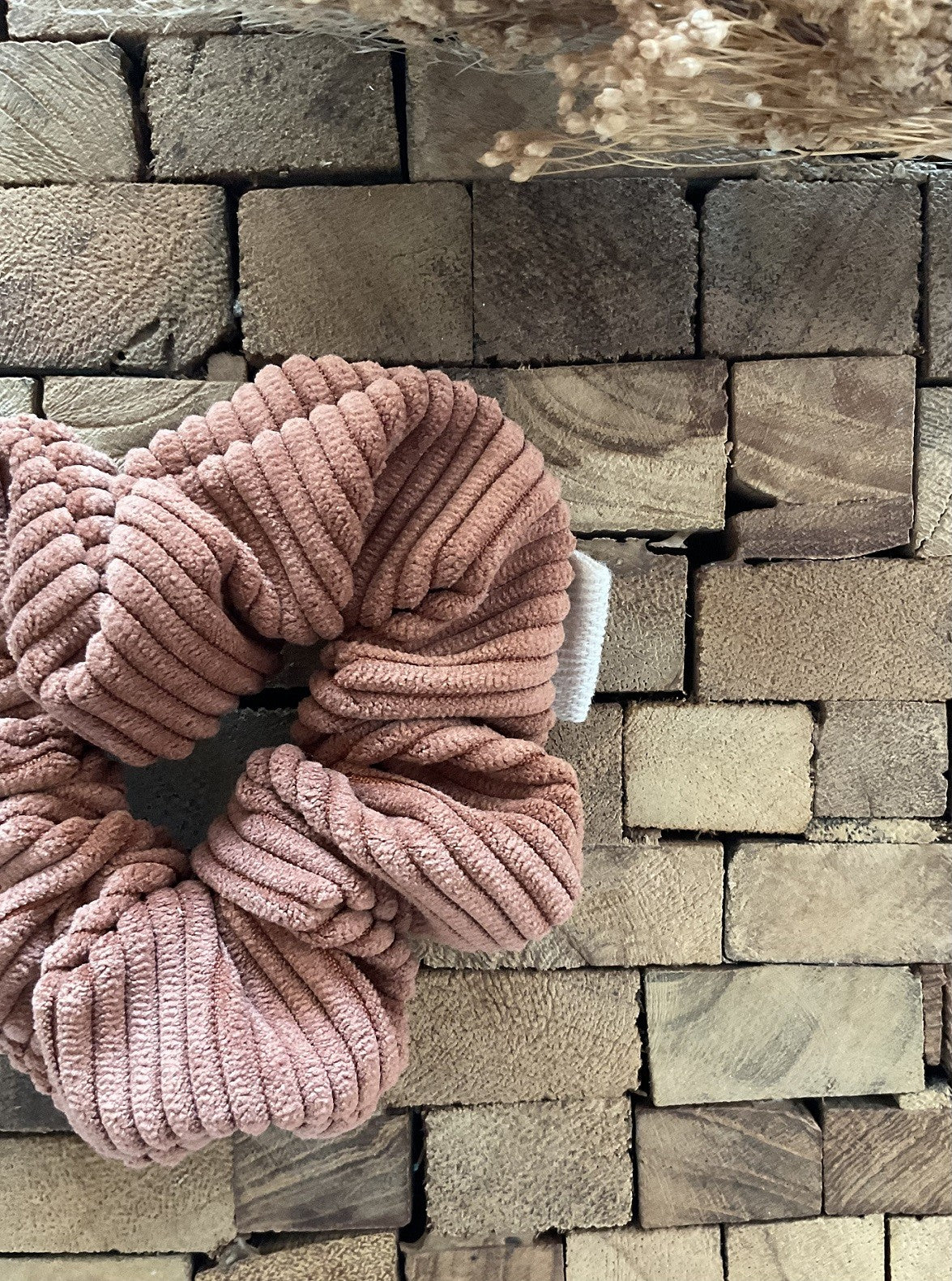 Chouchou velours côtelé terracotta