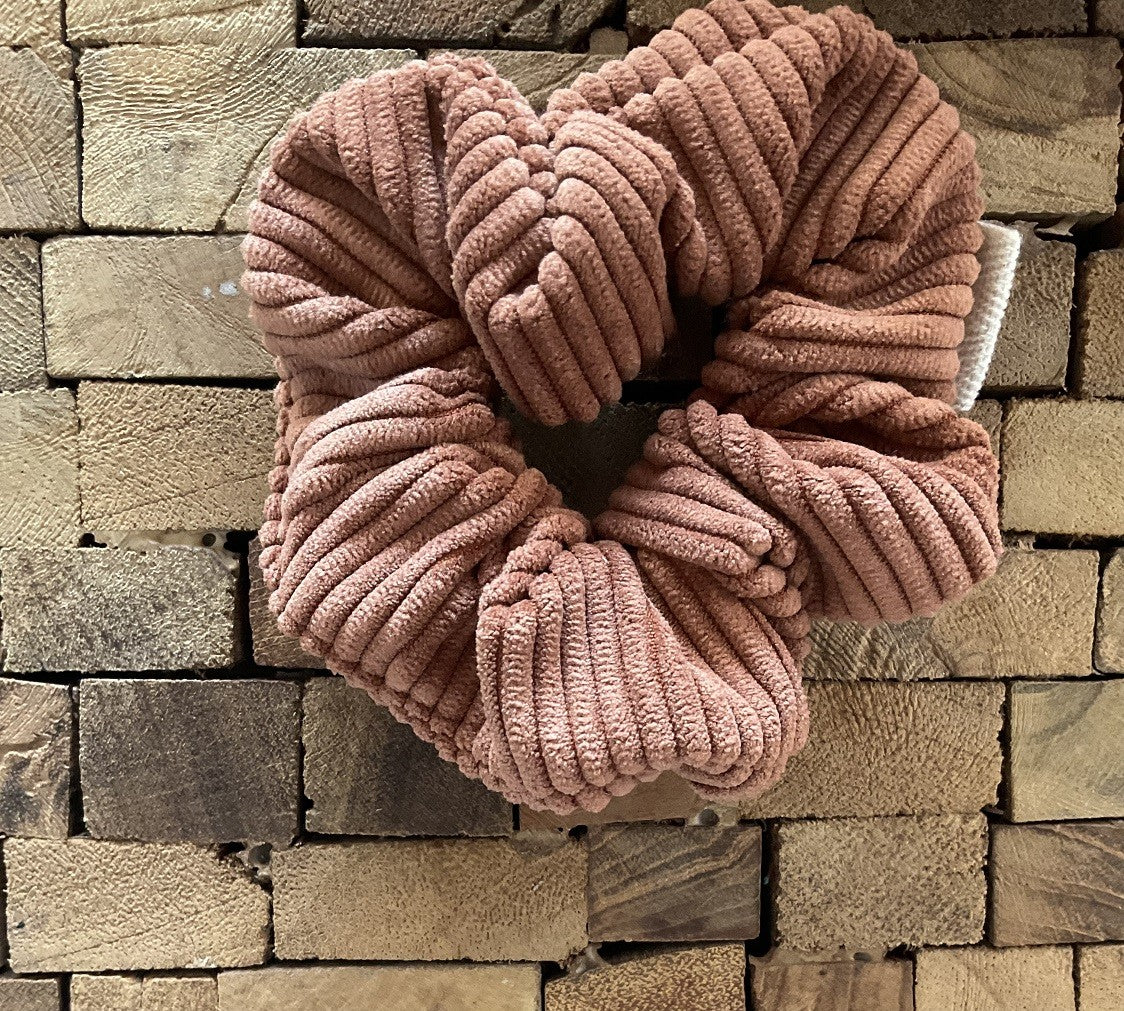 Chouchou velours côtelé terracotta