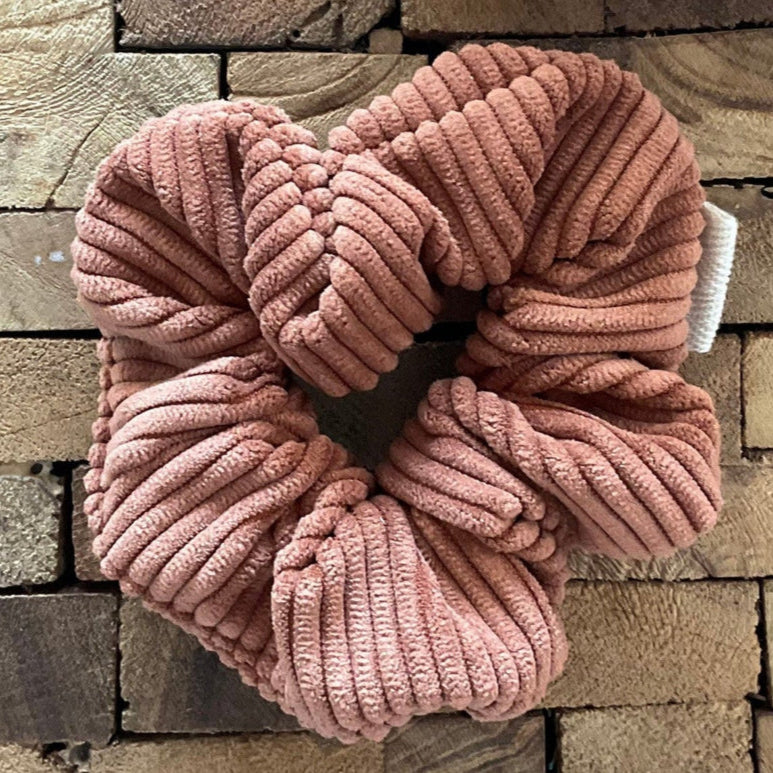 Chouchou velours côtelé terracotta