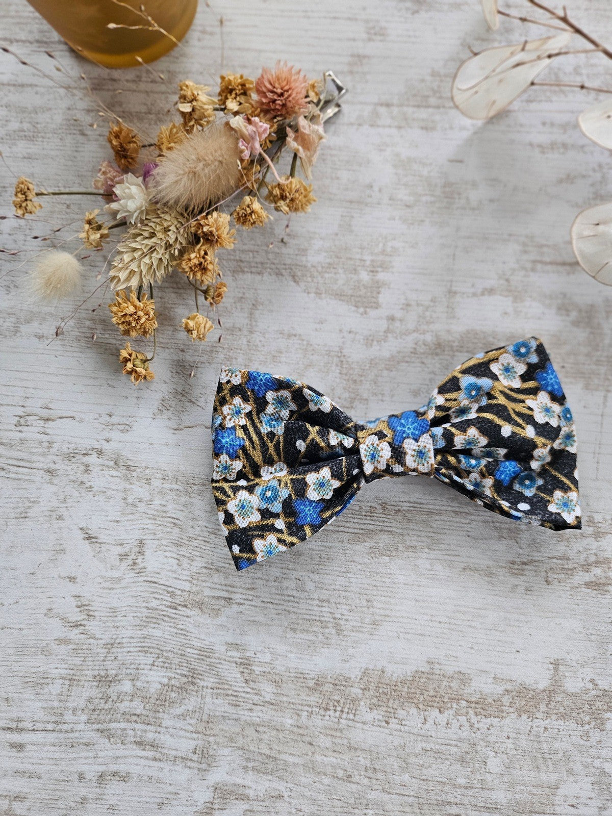 Barrette noeud papillon liberty noir