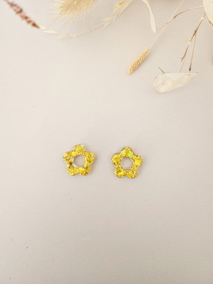 Pampilles fleuries interchangeables en résine – Crée ta paire de boucles unique
