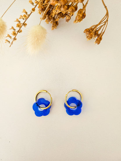 Boucles d’oreilles fleurs translucides – Légères & faites main