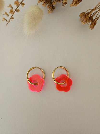 Boucles d’oreilles fleurs translucides – Légères & faites main