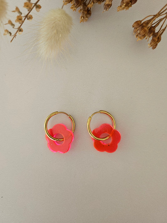 Boucles d’oreilles fleurs translucides – Légères & faites main