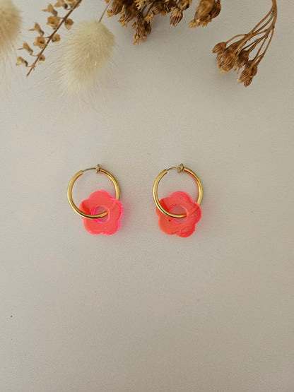 Boucles d’oreilles fleurs translucides – Légères & faites main