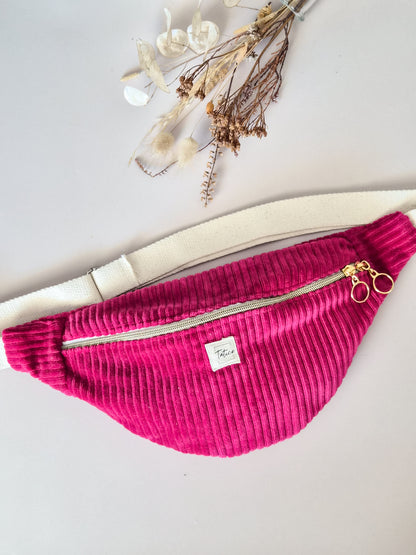 Sac banane femme en velours côtelé fait main