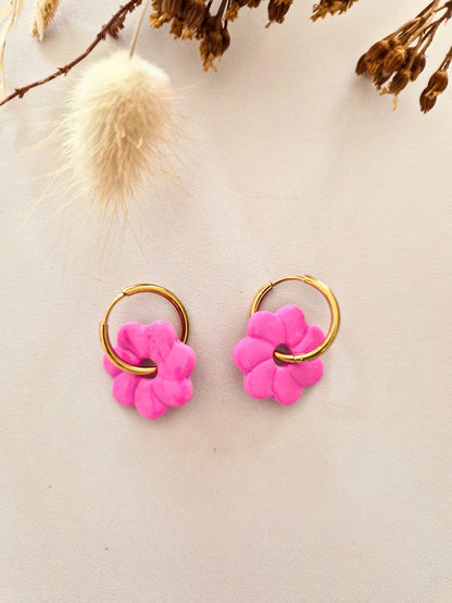 Boucles d’oreilles Rosace en argile polymère