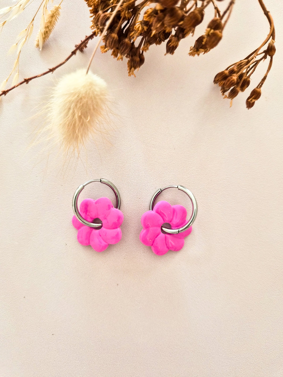 Boucles d’oreilles Rosace en argile polymère