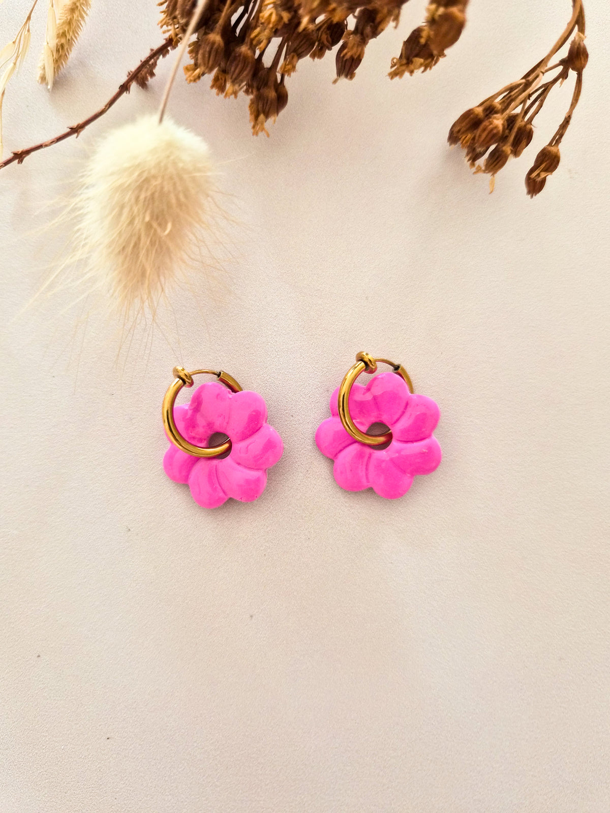 Boucles d’oreilles Rosace en argile polymère