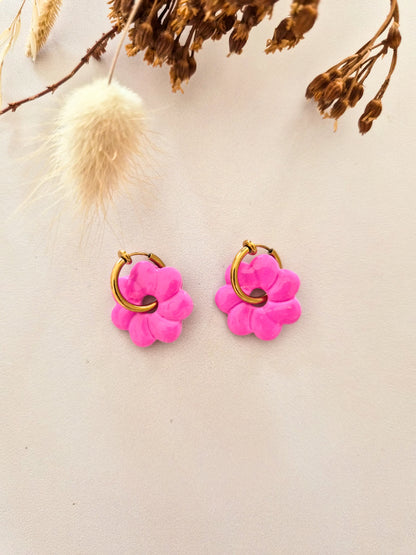 Boucles d’oreilles Rosace en argile polymère