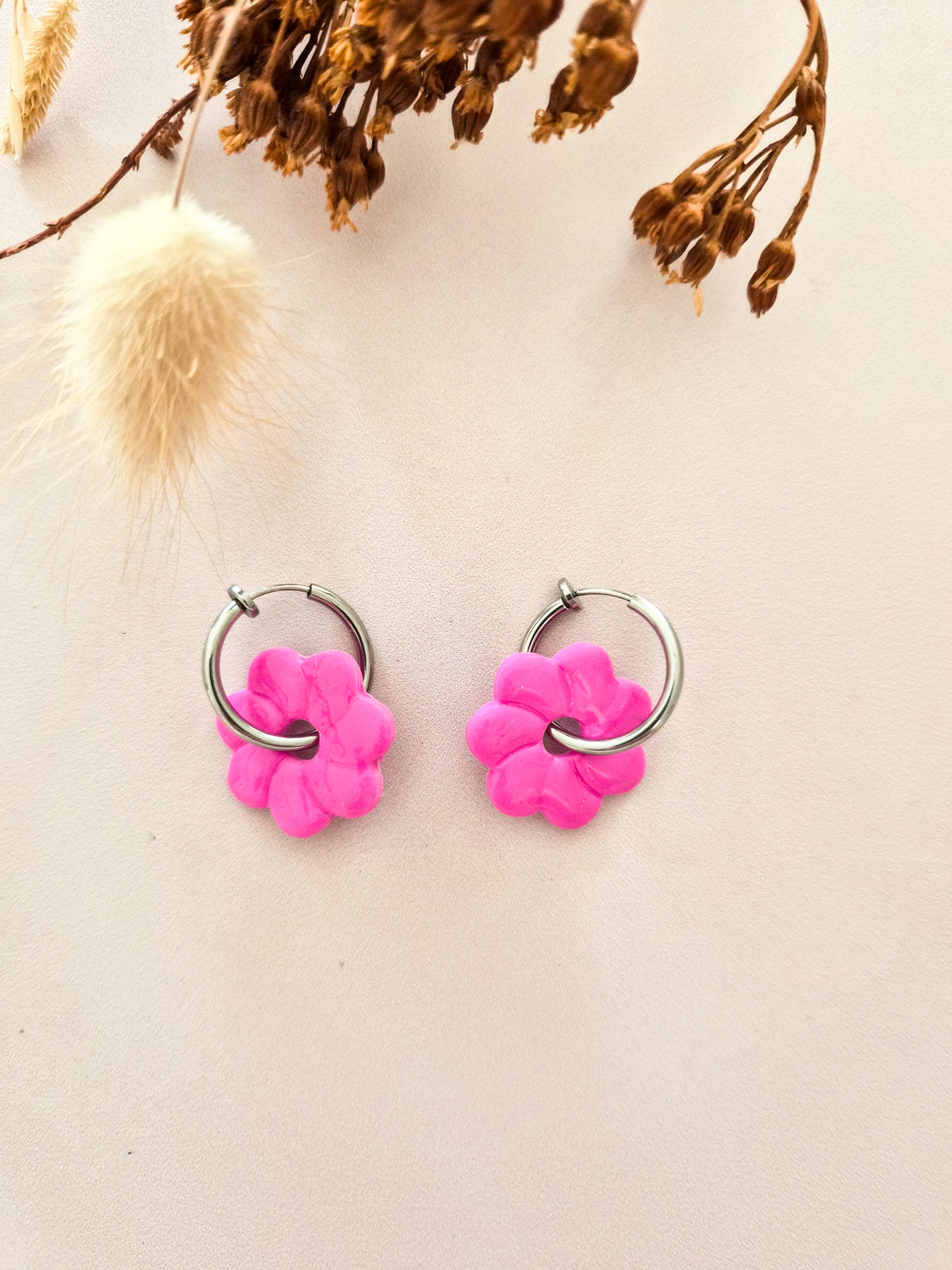 Boucles d’oreilles Rosace en argile polymère
