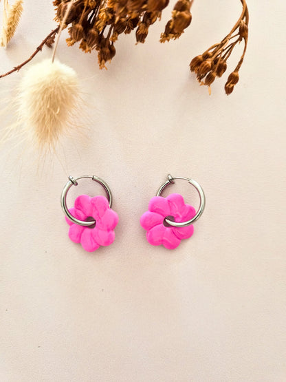 Boucles d’oreilles Rosace en argile polymère