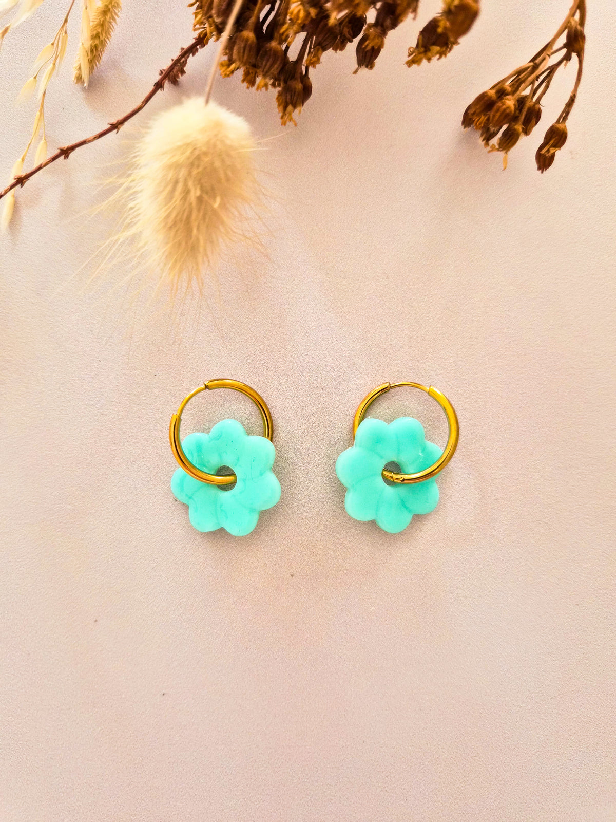 Boucles d’oreilles Rosace en argile polymère