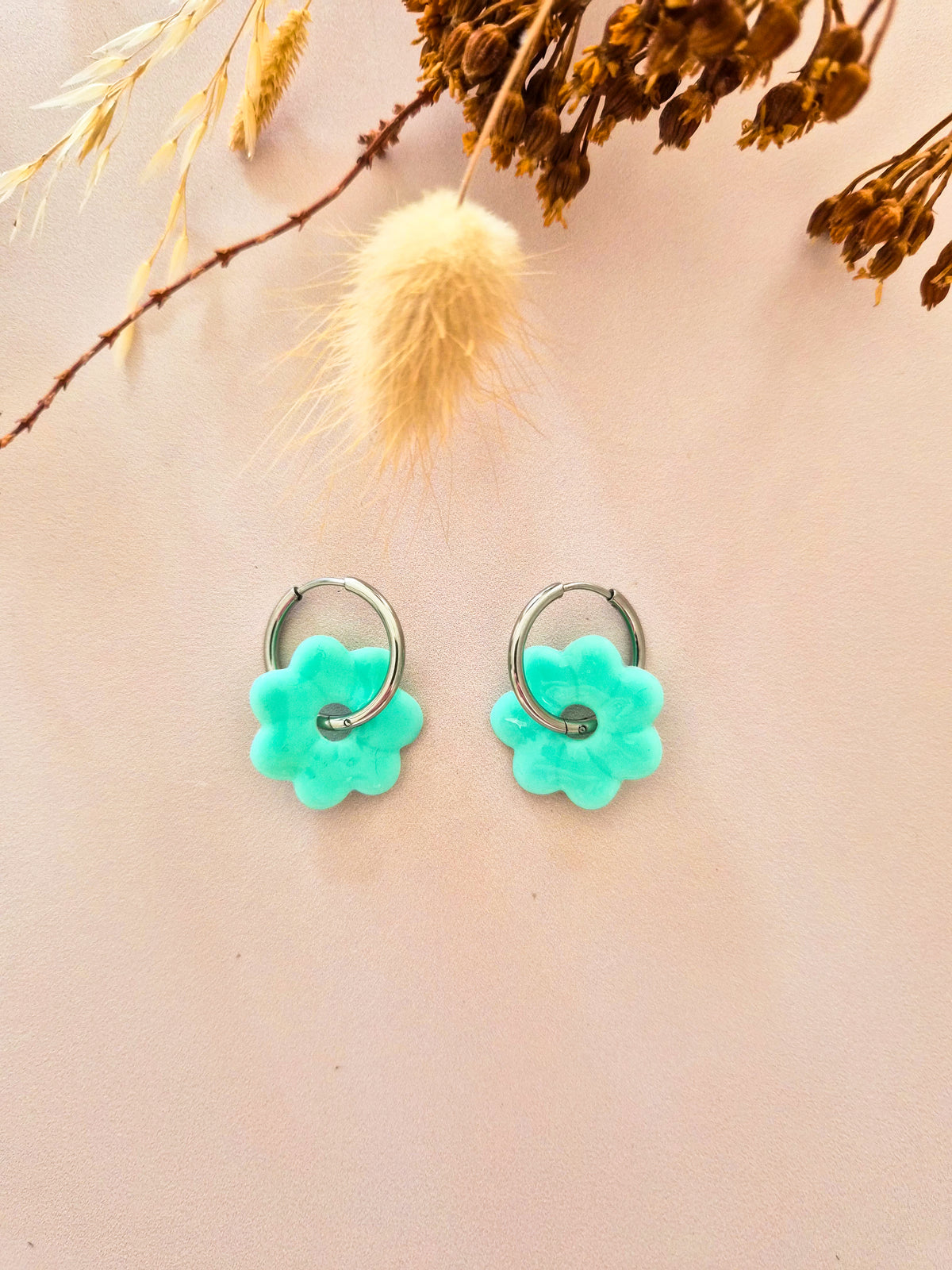 Boucles d’oreilles Rosace en argile polymère