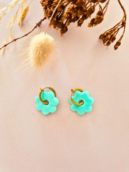 Boucles d’oreilles Rosace en argile polymère