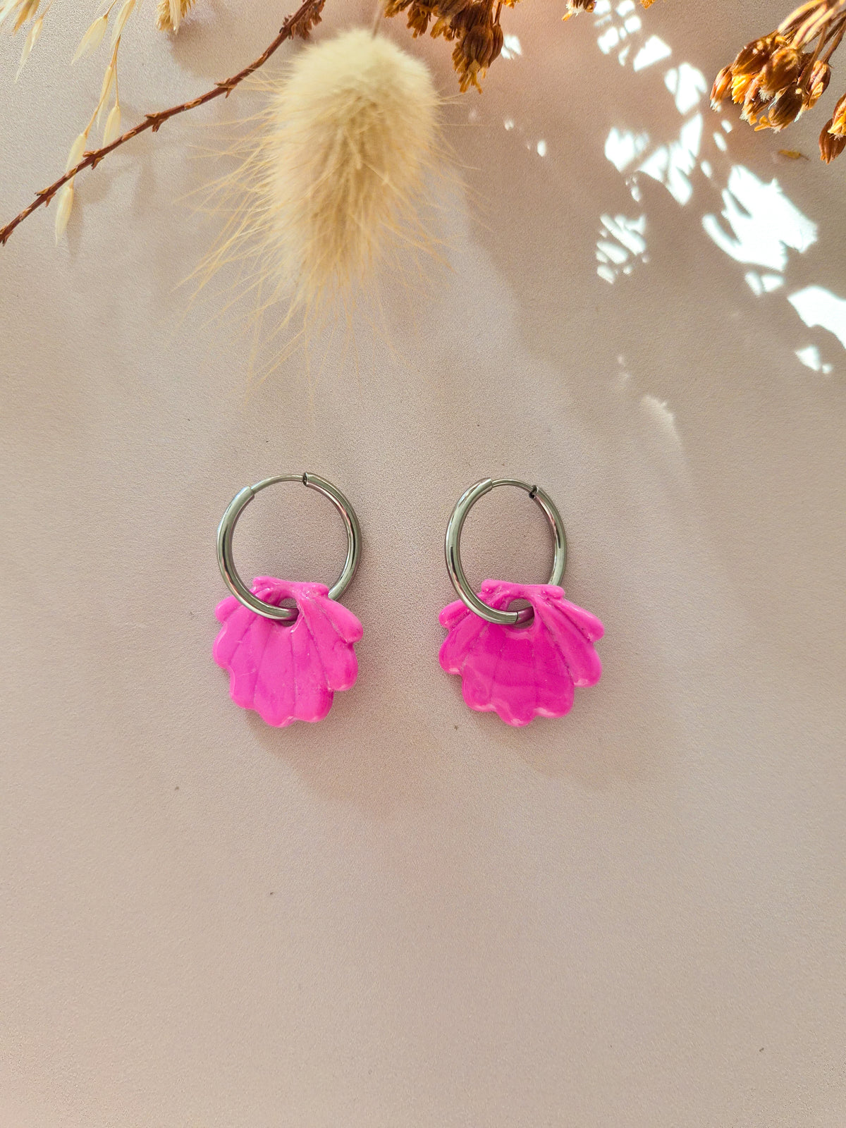 Boucles d’oreilles Coquillage en argile polymère