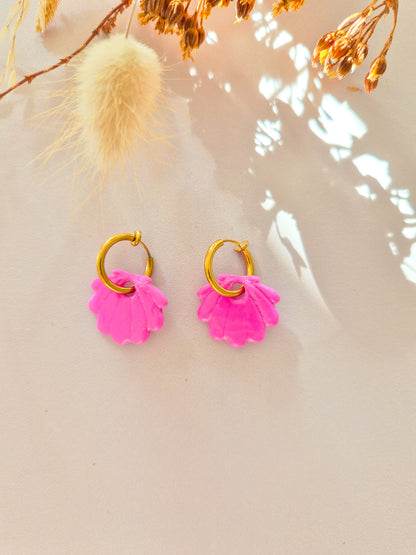Boucles d’oreilles Coquillage en argile polymère