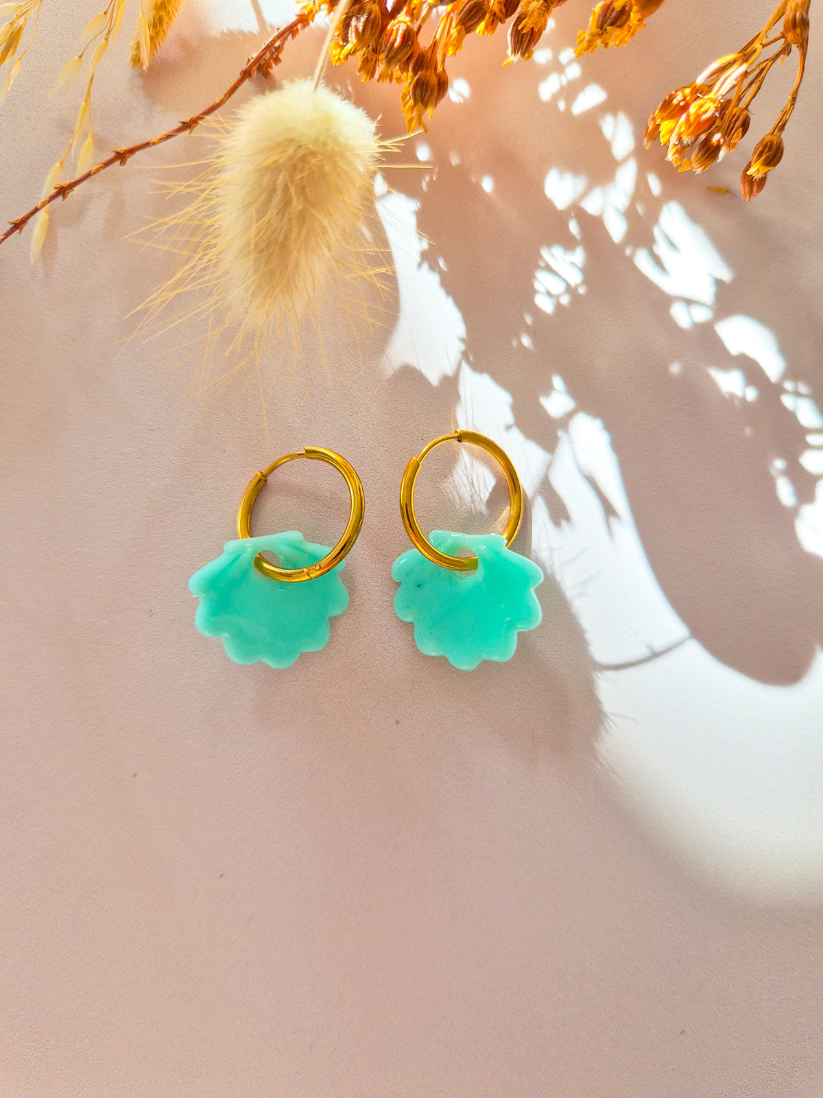 Boucles d’oreilles Coquillage en argile polymère