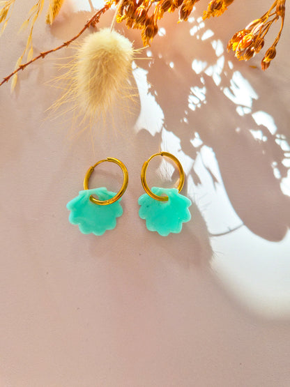Boucles d’oreilles Coquillage en argile polymère