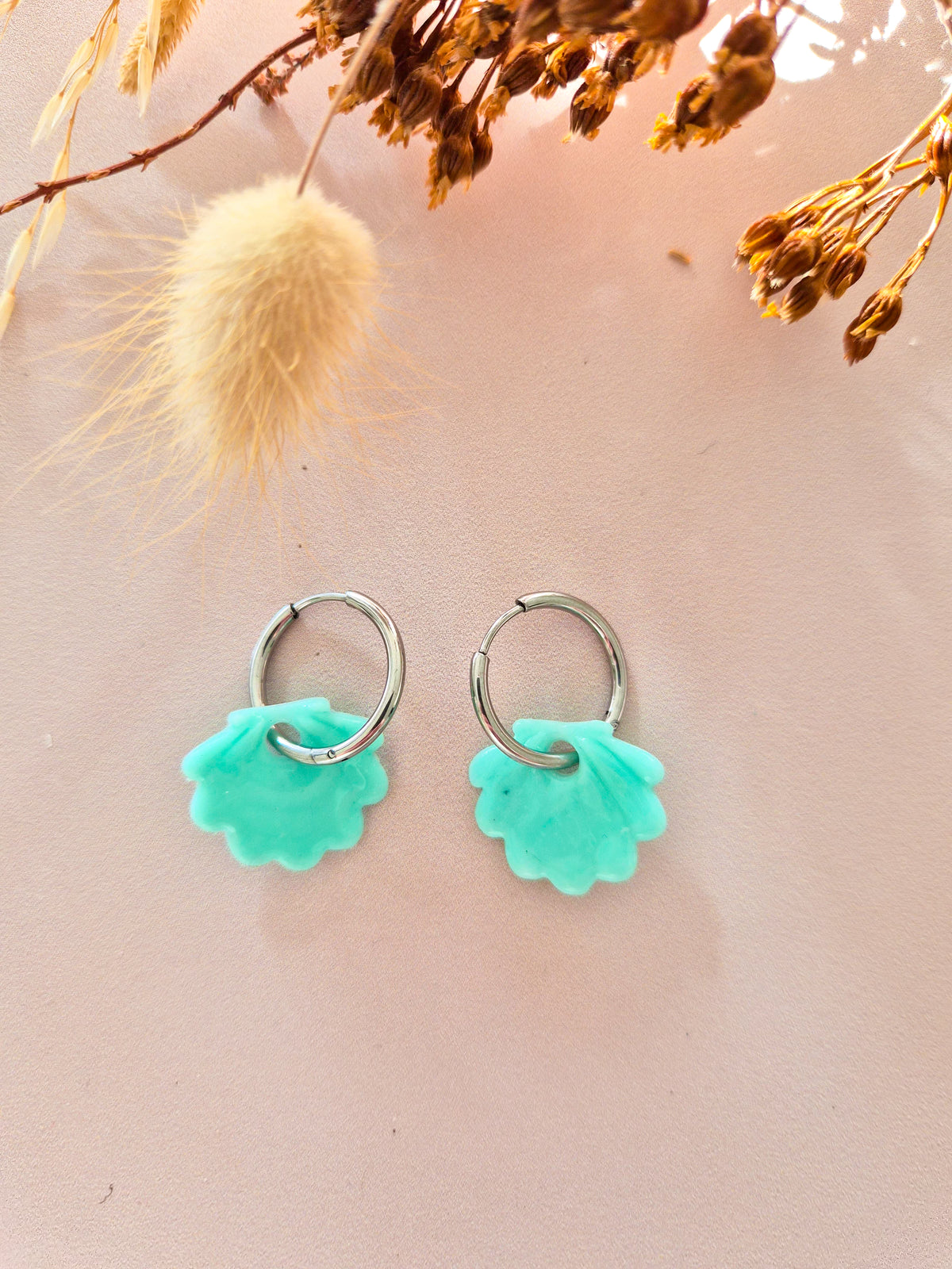 Boucles d’oreilles Coquillage en argile polymère