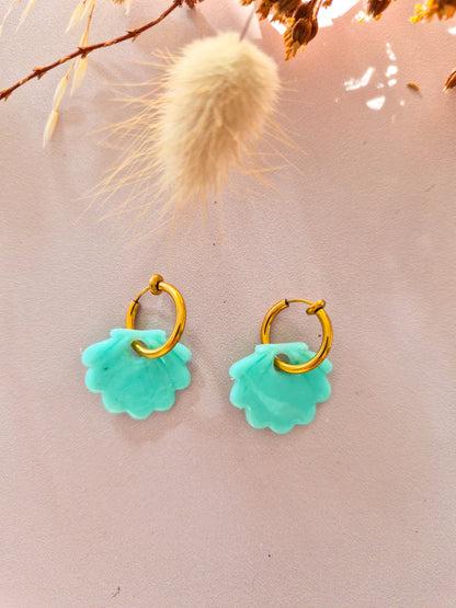Boucles d’oreilles Coquillage en argile polymère