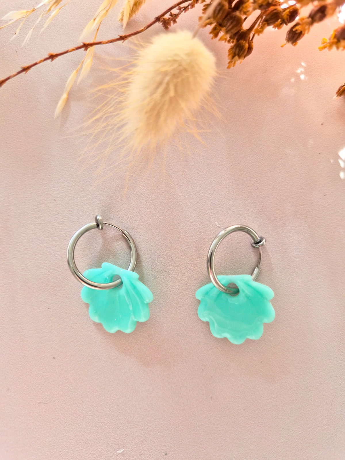 Boucles d’oreilles Coquillage en argile polymère