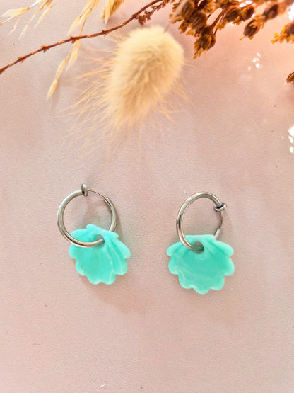 Boucles d’oreilles Coquillage en argile polymère