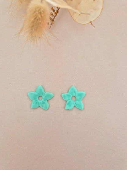 Pampilles Fleur de Tiaré interchangeables en argile polymère