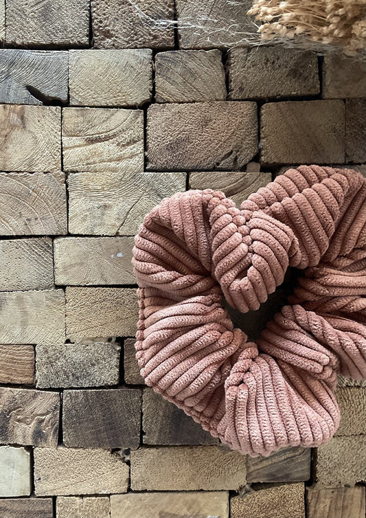 Chouchou velours côtelé terracotta