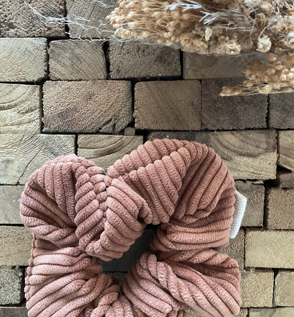 Chouchou velours côtelé terracotta