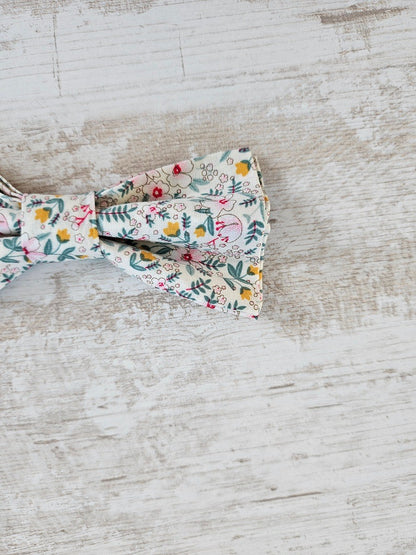 Noeud papillon liberty blanc