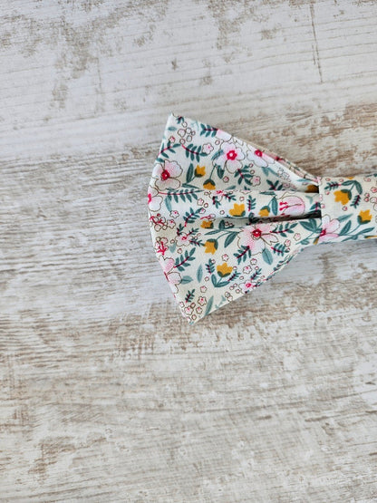 Barrette noeud papillon liberty blanc