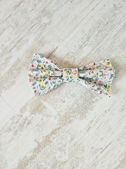 Barrette noeud papillon liberty blanc