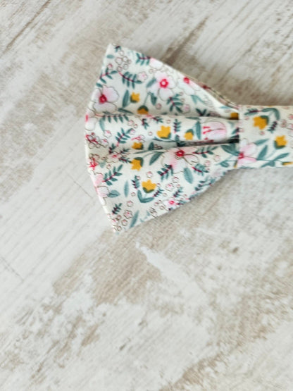 Barrette noeud papillon liberty blanc