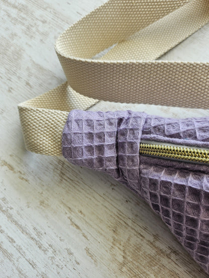 Banane coton texture nid d'abeille lilas