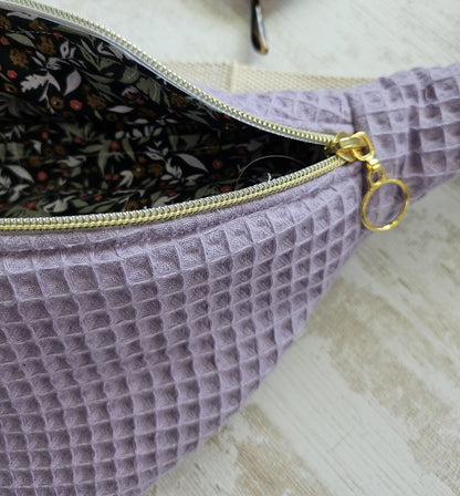 Banane coton texture nid d'abeille lilas