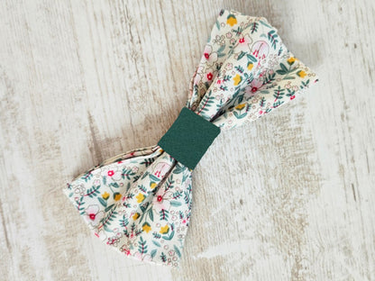 Noeud papillon bicolore liberty blanc