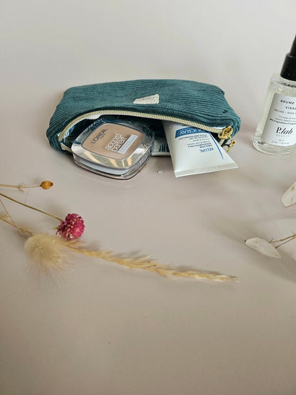 Pochette velours côtelé vert sapin