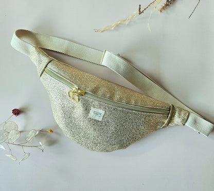 Sac banane simili cuir doré