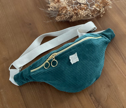 Sac banane femme en velours côtelé fait main