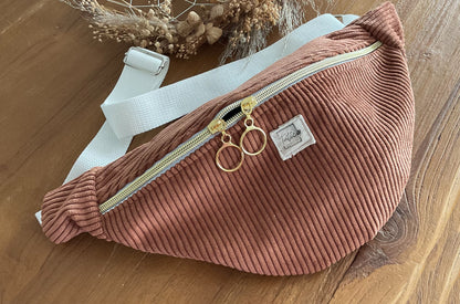 Sac banane femme en velours côtelé fait main